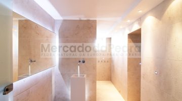 Decoração WC em pedra calcária Jura Beige Decoração WC em pedra calcária Jura Beige